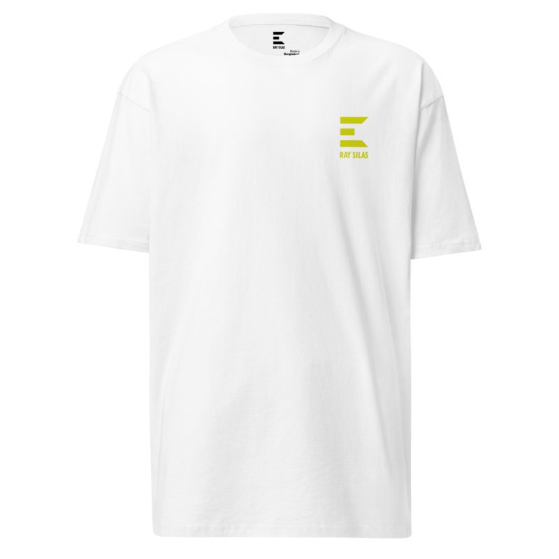 The White T-Shirt Graphic Design in front view.